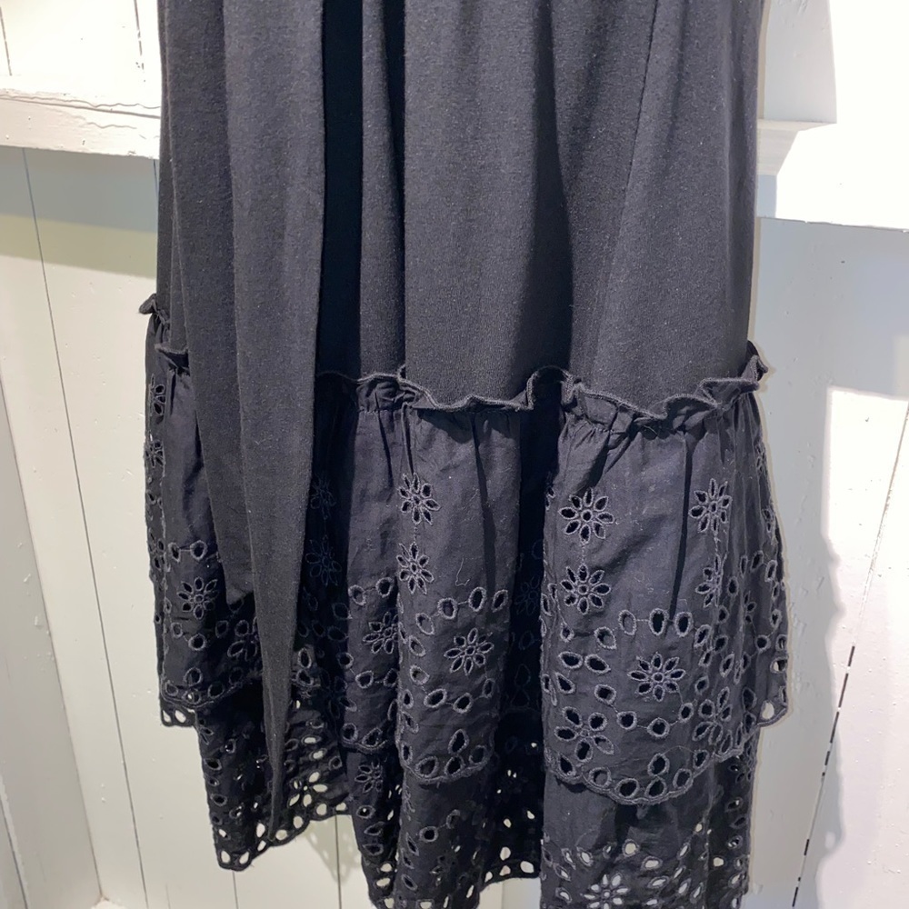 Rachel Parcell Black Eyelet Ruffle Dress Teared Layer Women’s XS - Picture 5 of 13